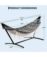 gaomon 450 Lbs Capacity Portable Double Hammock with Stand for Outdoor Patio Backyard Poolside