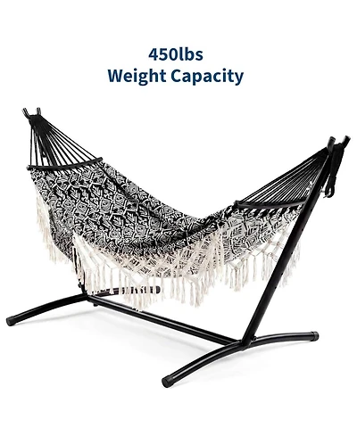 gaomon 450 Lbs Capacity Portable Double Hammock with Stand for Outdoor Patio Backyard Poolside