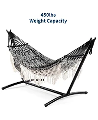 gaomon 450 Lbs Capacity Portable Double Hammock with Stand for Outdoor Patio Backyard Poolside