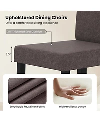 Slickblue Set of 2 Modern Mid Century Dining Chairs with Upholstered Fabric Seating