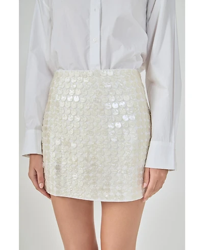 endless rose Women's Circle Mother Of Pearls Mini Skirt