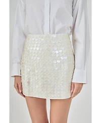 endless rose Women's Circle Mother Of Pearls Mini Skirt