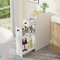 Gymax Small Bathroom Storage Cabinet 4-Tier Narrow Toilet Side Storage Cabinet