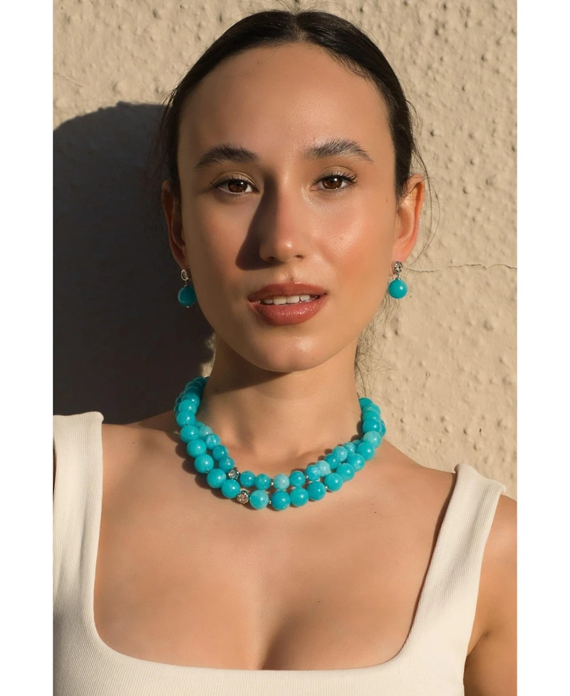 Classicharms Gia Amazonite Bead Drop Earrings