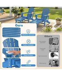 Outsunny Adirondack Chair Set of 2, Hdpe Fire Pit Chair with Cup Holder