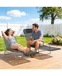 Outsunny 2-Piece Folding Chaise Lounge, Reclining Pool Chairs