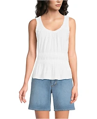 Lands' End Women's Tall Slub Rouched Tank Top