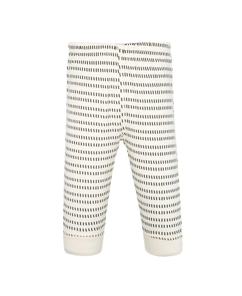 Hudson Baby Toddler Boys 4piece Cotton Pants and Leggings, Modern Neutral Strip