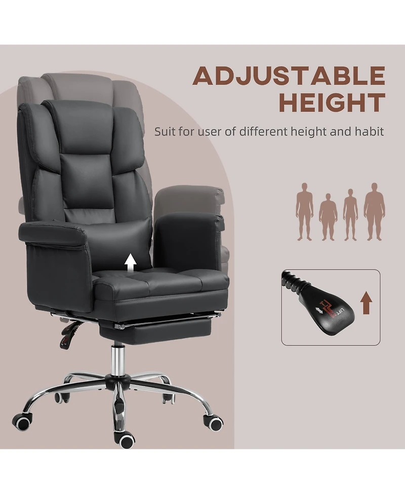 Homcom Executive Office Chair with Footrest and Lumbar Support,