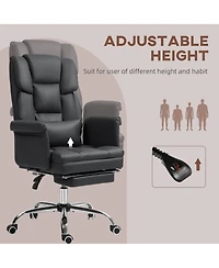 Homcom Executive Office Chair with Footrest and Lumbar Support,