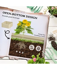 Outsunny Galvanized Raised Garden Bed w/ Tomato Cage,