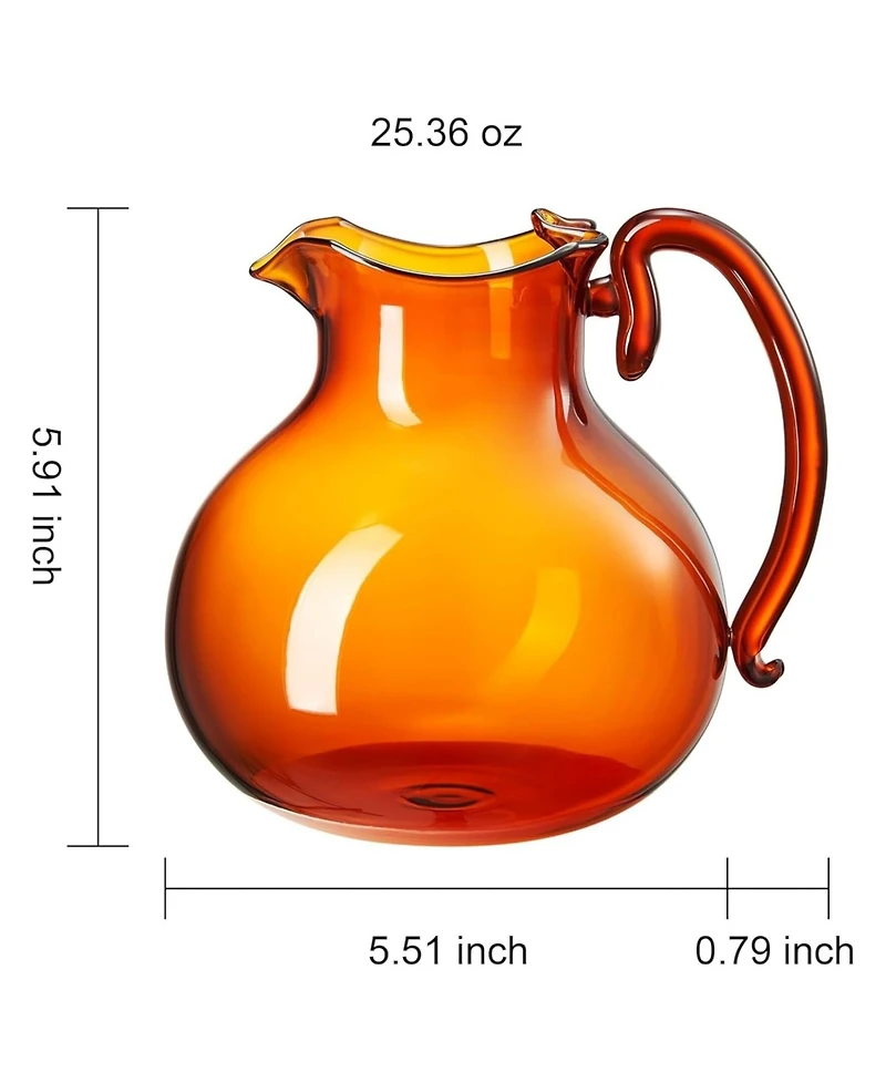 The Wine Savant Italian Design 25 oz. Amber Glass Pitcher