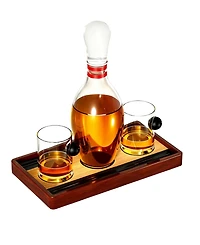 The Wine Savant Bowling Pin 3-Pc. Whiskey Decanter Set