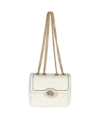 Pre-Owned Gucci White Quilted Calfskin Mini Deco Chain Bag