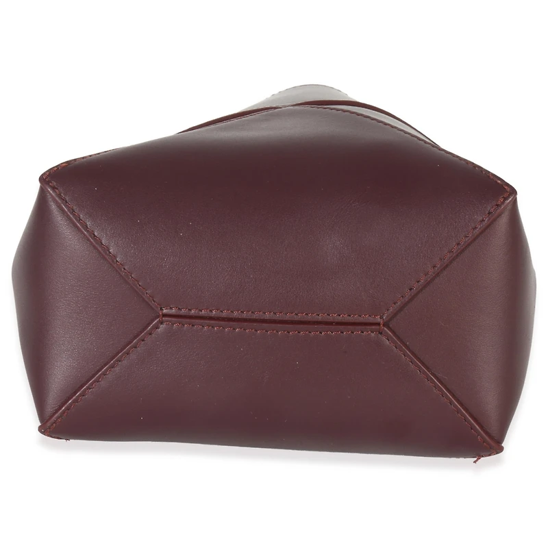 Pre-Owned Loewe Burgundy Calfskin Mini Puzzle Fold Tote