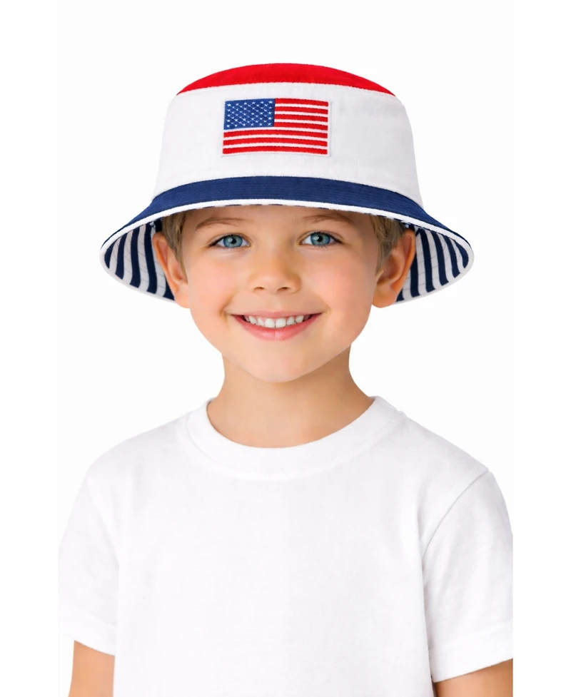 Bits & Bows Toddler Unisex American Flag Bucket Hat