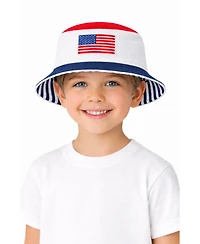 Bits & Bows Toddler Unisex American Flag Bucket Hat