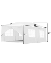 Gymax Heavy Duty 10'x20' Canopy Party Gazebo Cater Event Wedding TentW/Side Walls