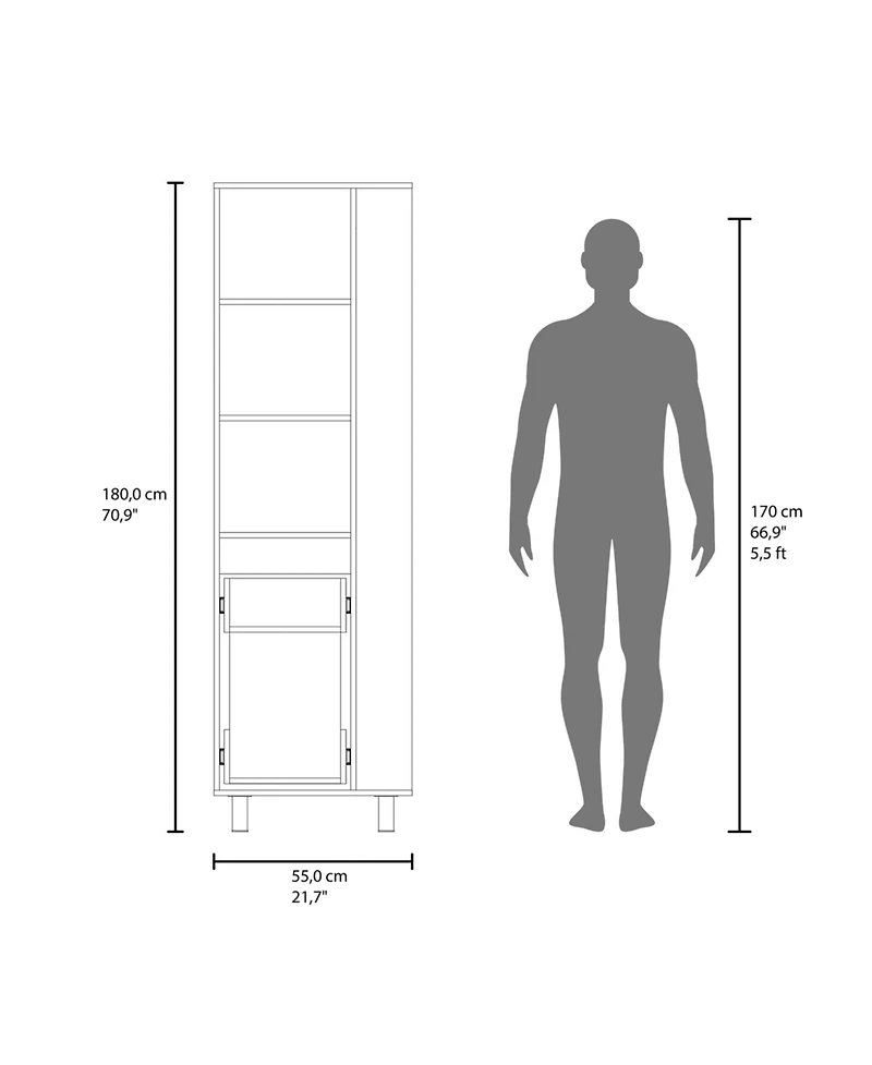Busdays Cleaning Supplies Cabinet Tall Storage Cabinet with Door and Shelf Freestanding Organizer for Bathroom Laundry Utility Room