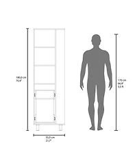 Busdays Cleaning Supplies Cabinet Tall Storage Cabinet with Door and Shelf Freestanding Organizer for Bathroom Laundry Utility Room