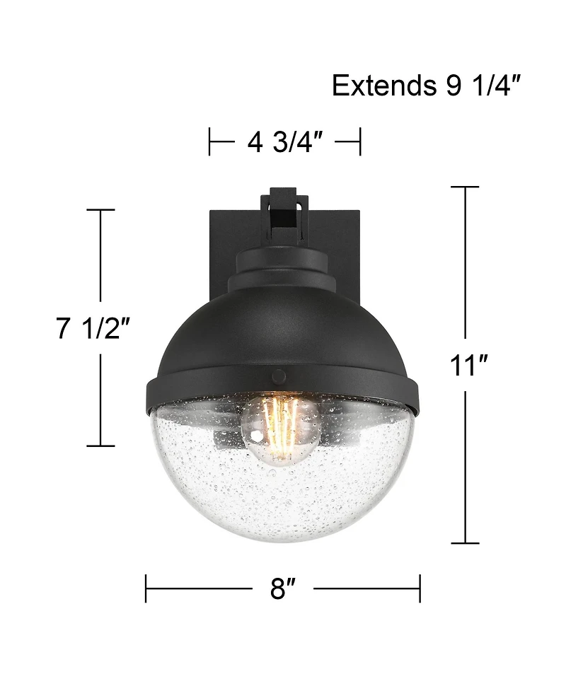 Possini Euro Design Sargasso 11" High Modern Outdoor Wall Light Fixture Mount Porch House Set of 2 Sand Black Marine Grade Finish