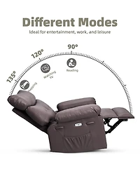 Gaomon Manual Swivel Recliner Sofa Chair with Side Pocket for Living Room, Bedroom