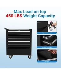Gaomon 6-Drawer Portable Tool Storage Cart, Rolling Tool Chest Cabinet, Lockable Toolbox Organizer
