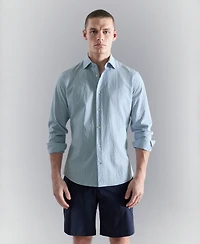 Mango Men's Wrinkled-Effect Pinstripe Shirt