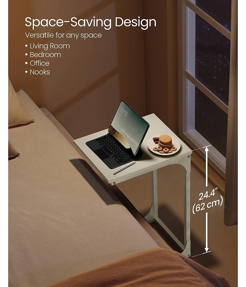 Slickblue Space Saving C Shaped End Table for Couch and Bedroom Use