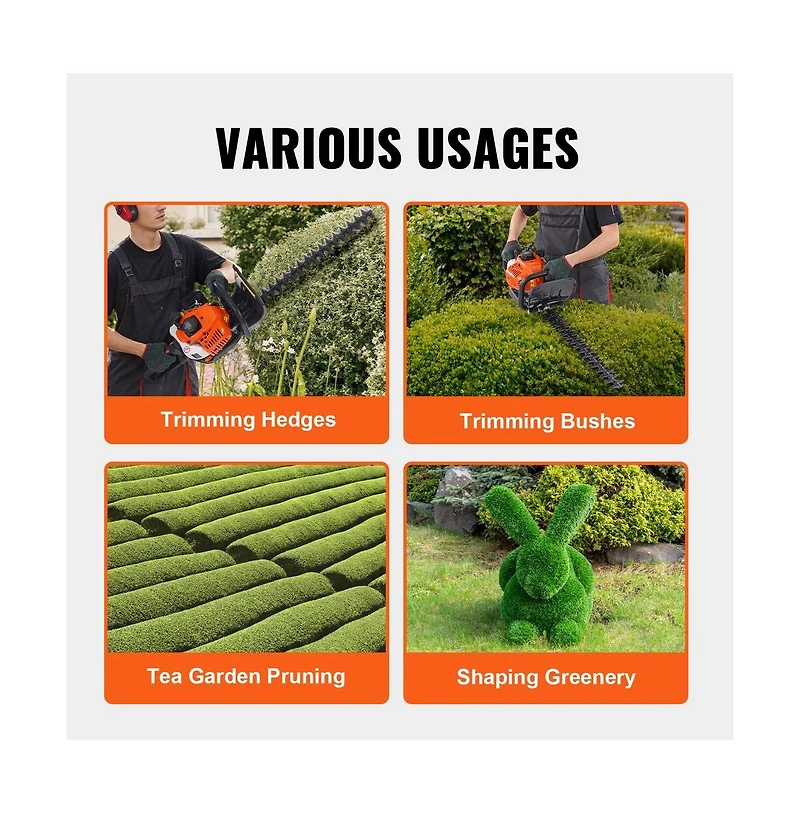 Sugift 23.2 in 26CC Gas Hedge Trimmer with 180 Degree Adjustable Head