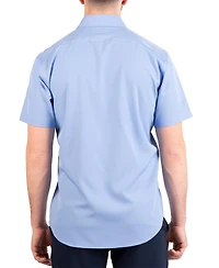 Tailorbyrd Mens Solid Performance Short Sleeve Shirt with Printed Trim