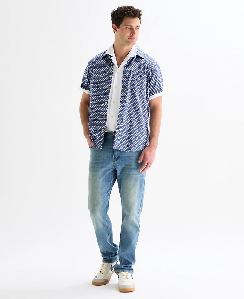 Lucky Brand Men's Short Sleeve Print San Gabriel Shirt