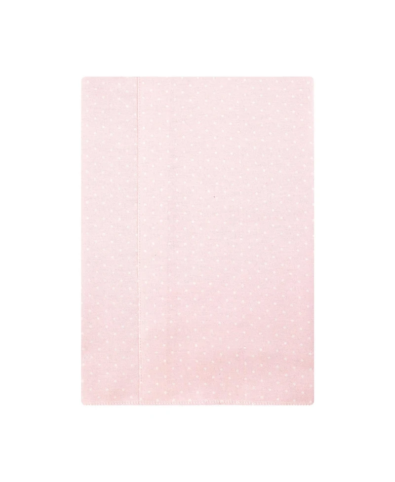 Hudson Baby Girl Cotton Poly Flannel Burp Cloths -Pack, Tiny Rose