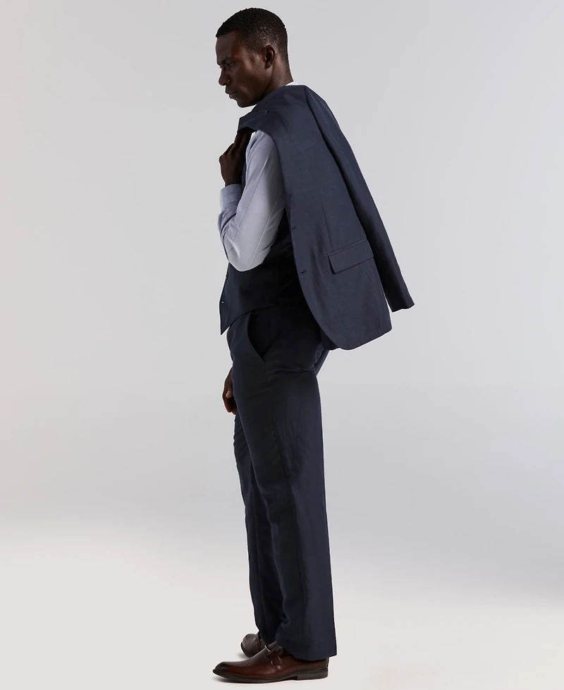 Perry Ellis Men's Classic-Fit Linen Blend Herringbone Pants