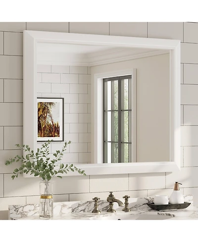Apmir 32" x 40" Inch Thick Metal Framed Wall Mirrors for Bedroom