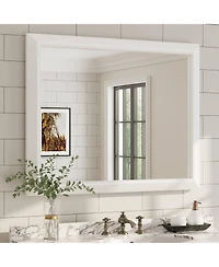 Apmir 32" x 40" Inch Thick Metal Framed Wall Mirrors for Bedroom