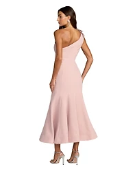 Mac Duggal Women's One Shoulder Crepe Trumpet Midi Dress