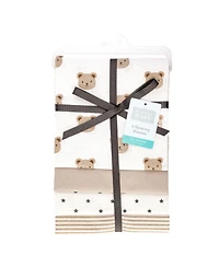 Hudson Baby Infant Cotton Poly Flannel Receiving Blankets 4-Pack, Cozy Cutie, One Size