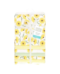 Hudson Baby Girl Cotton Poly Flannel Receiving Blankets Bundle, Yellow Daisy, One Size