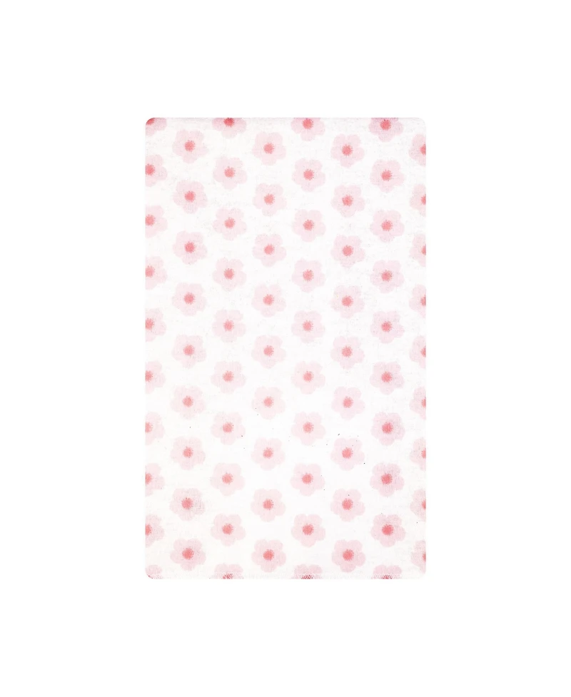 Hudson Baby Girl Cotton Poly Flannel Burp Cloths Bundle 12-Pack, Happy Strawberries, One Size
