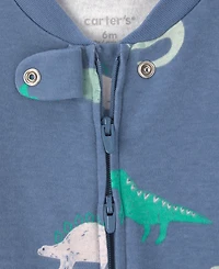 Carter's Baby Boy's Dinosaur Foot Art Snug Fit Sleep & Play