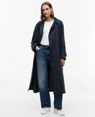 Tommy Hilfiger Women's Nautical Stripe Trench Coat