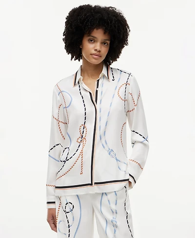 Tommy Hilfiger Women's Printed Collared Button-Front Shirt