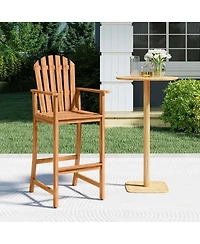 Yiortwo Tall Adirondack Bar Chair, Acacia Wood Outdoor Chair with Footrest