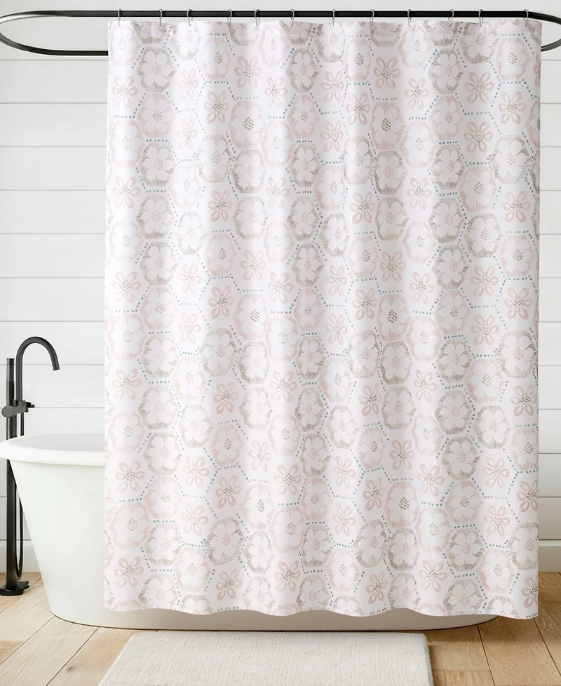 Jessica Simpson Fabric 13-Pc. Shower Curtain Set With Hooks