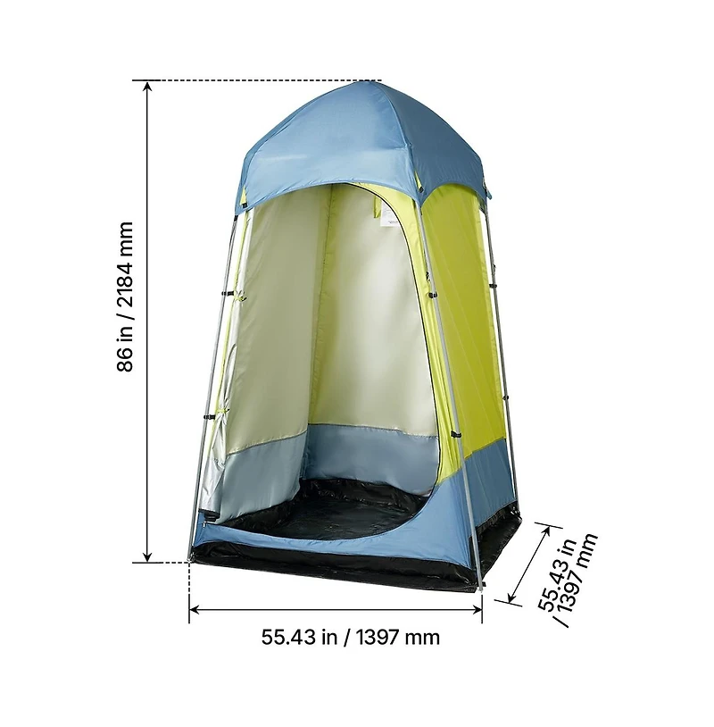 Sugift Camping Shower Tent 1 Room Portable Privacy Tent Changing Room with Ground Stakes