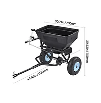 Sugift Tow Behind Broadcast Spreader 130LBS Capacity Tow/Push Garden Spreader with 13 inches Tires
