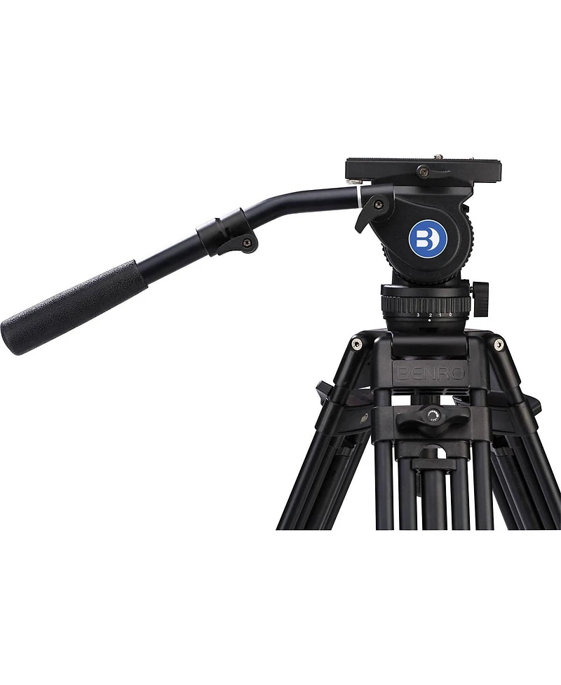 Benro BV8 3-Section Aluminum Alloy Twin Leg Video Tripod with Video Head and ML08 Mid-Level Spreader