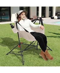 ECHTPeak Hammock Camping Chairs Set of 2, with Adjustable Backrest, Aluminum Alloy, Pillow Cup Holder, for Lawn Camp Fishing Hiking