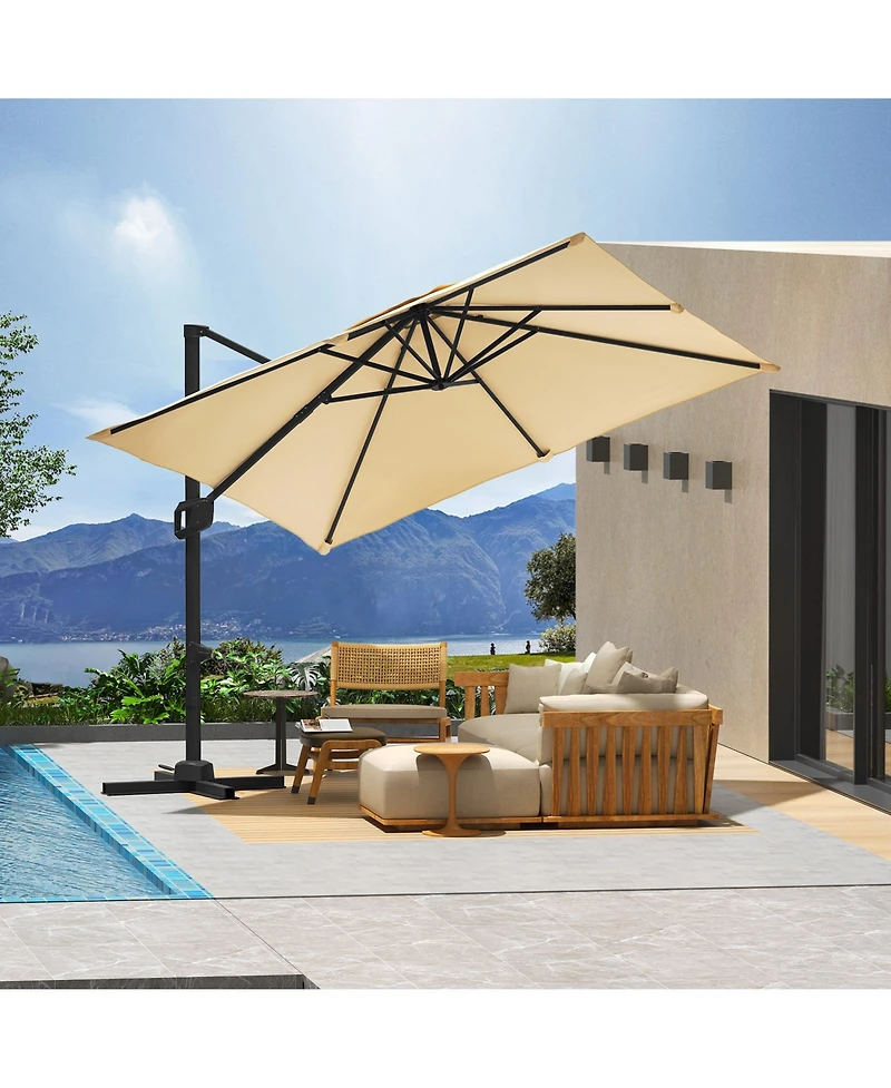gaomon 10x10FT Heavy Duty Aluminum Cantilever Patio Umbrella